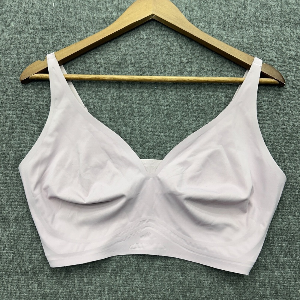 Rhonda Shear Gel‎ Bra with Back Closure 1X Purple Stretch Seamless